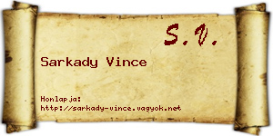 Sarkady Vince névjegykártya